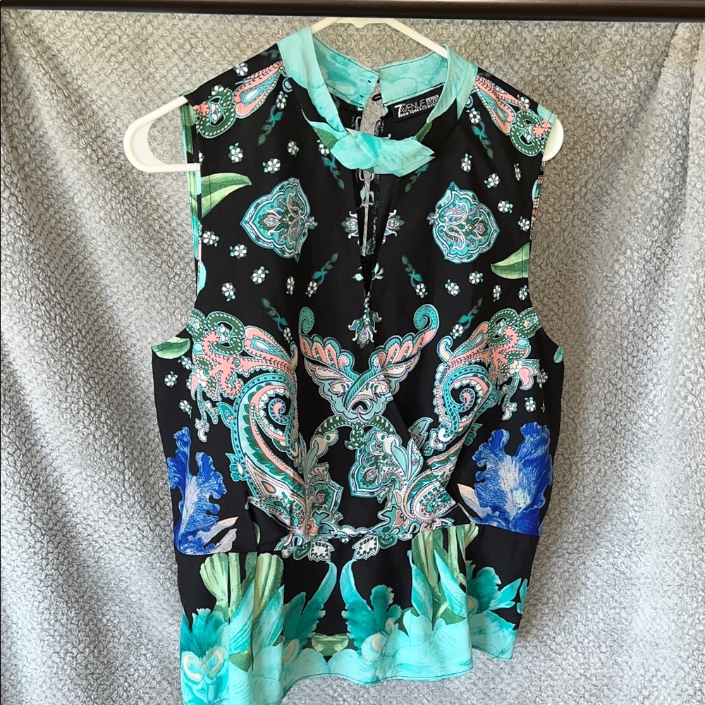 Multicolor Paisley Sleeveless Blouse
